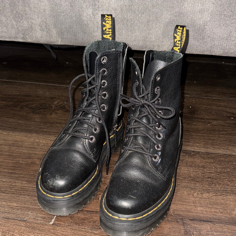 Dr. Martens Black Leather Lace-Up Boots